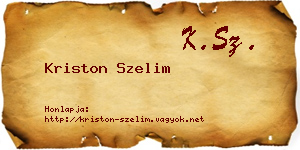 Kriston Szelim névjegykártya